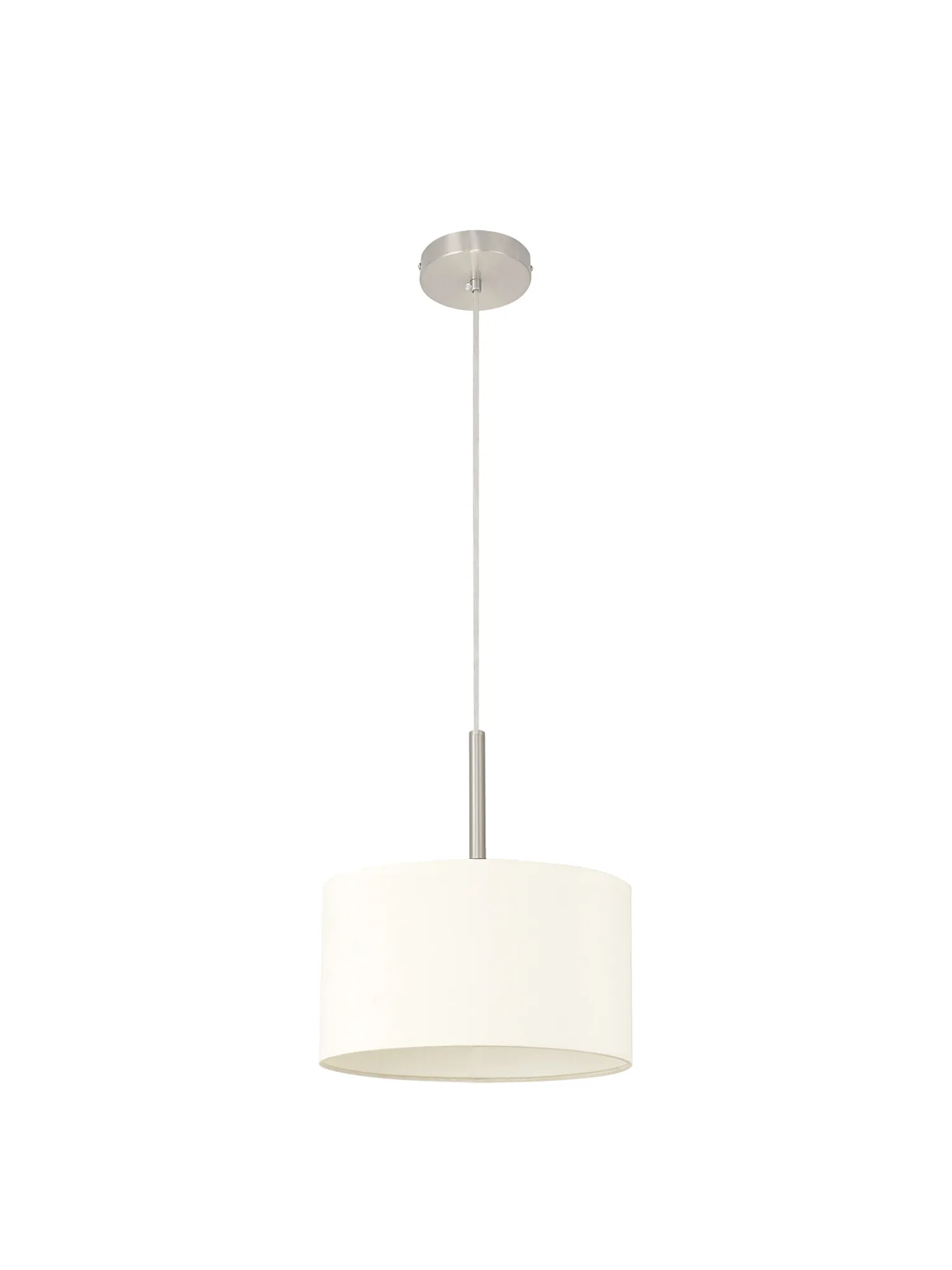 Baymont 30cm Pendant 1 Light Satin Nickel, Ivory Pearl DK0279  Deco Baymont SN IV